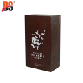 DS High Quality Solid Wood Brown Color Arc Open Cover Chinese Wine Bottle Packing Box